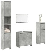 3324849 vidaXL Комплект мебели за баня от 4 части бетонно сив инженерно дърво