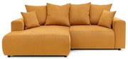 Кадифен ъглов диван в цвят жълта охра Enjoy – Bobochic Paris