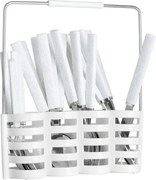 Комплект прибори Secret de Gourmet Géo, Бял, Със стойка, 24 части