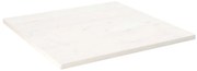 824391 vidaXL Плот за маса, бял, 80x80x2,5 см, бор масив, квадратен