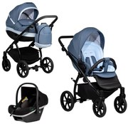 Бебешка количка 3в1 Zaza BUBA - Blue Jeans