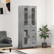 Sonata H Висок шкаф, бетонно сив, 69,5x34x180 см, инженерно дърво