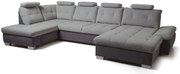 Ъглов диван Alcare XL-Left-Gkri anoixto - Gkri skouro