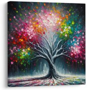 Картина на платно – Ярки цветове на дървото на живота
