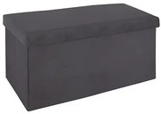 Пейка със съхранение atmosphera Tess, Кадифе, Сгъваема - Сив