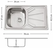 Leks FIRST 78.1 SI Кухненска мивка за вграждане