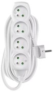 Удължител 4 гнезда 7м бял