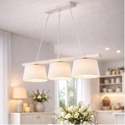 Полилей на кабел AIDA, 3xE27/60W/230V, Ø 25 см, дъб/бял