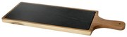 Horecano - Дървена дъска за презентация с каменна плоча с дръжка продълговата 15х45х1.5см (плоча-10х30см) (SLWD-PD-RE-4515)