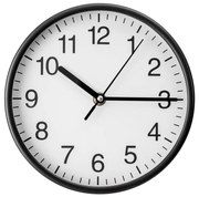 Стенен часовник Ø20 см, 1xAA, черно/бяло