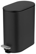 Матово черно стоманено кошче за боклук с педал 5 l Collungo – Wenko
