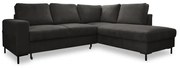 Тъмносив разтегателен ъглов диван от рипсено кадифе (десен ъгъл) Lofty Lilly – Miuform