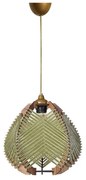 Зелено/в естествен цвят висящо осветително тяло с текстилен абажур ø 25 cm Yola – Opviq lights
