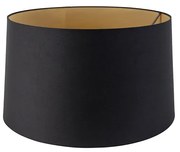 Абажур от памук черен 45/50/28 със златен интериор
