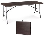 Сгъваема маса за кетъринг 180 см - тъмнокафява