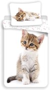 Бяло единично памучно детско спално бельо 140x200 cm Kitten – Jerry Fabrics