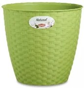 Stefanplast - Кръгла кашпа Natural Line 14 см - зелена ябълка