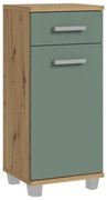 Шкаф за баня VENOM, зелен/дъб артизан