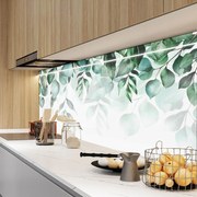 Стъклен гръб за кухня с флорален дизайн