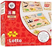 Bigjigs - Дървена игра лото животни
