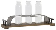 Ваза DKD Home Decor Кафяв Черен Метал Кристал 45 x 11 x 22 cm (3 Части)