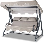 Градински троен люлеещ се стол Salvia, цвят Антрацит Сив