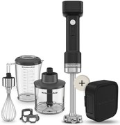 Пасатор, чопър и миксер 3в1 KitchenAid 5KHBRV75BM, 12V, 2 променливи скорости, 5 функции, USB-C зареждане, Черен