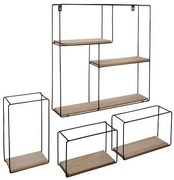Рафт за стена atmosphera Ally, Метал и MDF, 4 броя