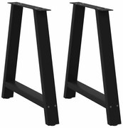 4012856 vidaXL Крака за трапезна маса, А-образни, 2 бр., черни, 80 x (72-73) см, стомана