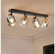 Brilagi - Точково осветително тяло HYGGE 4xE14/15W/230V черно/димно