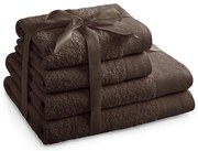 Кафяви памучни хавлии и кърпи за баня в комплект от 4 бр. от тери Amari – Restilo