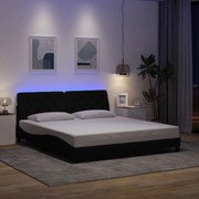 3310687 vidaXL Рамка за легло със светодиод без матрак, черна, 180x200см, плат