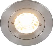 Интелигентен вграден прожектор стоманен кръгъл IP44 вкл. Wifi GU10 - Xena