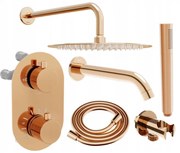 Mexen Kai DR70 комплект за вана и душ с вградена душ глава 25 cm, розово злато - 77602DR70251-60