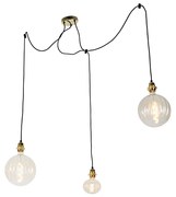Висяща лампа златиста 3-лампи с LED кехлибар с димер - Cava Luxe
