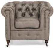 Фотьойл Chesterfield във винтидж светлокафяво, 94х86х80 см