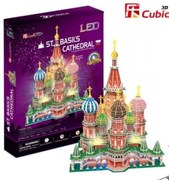 Cubic Fun -  Пъзел 3D St.Basil's Cathedral (Russia) 224ч. LED inside