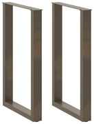4013227 vidaXL Крака за бар маса, U-образни, 2 бр., естествена стомана, 60 x (90-91) см, стомана
