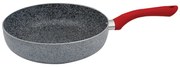 Дълбок тиган ZEPHYR Actual line ZP 1319 NM24D, 24х6.5 см, Мраморно-керамично покритие, Индукция, Сив/червен