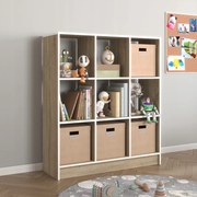 Рафт за детски книги и играчки по метода Монтесори, 9 рафта – Sonoma