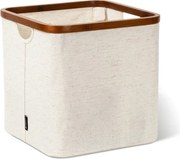 Кремава текстилна кутия за съхранение 30x30x30 cm Bamboo/Linen Cube – Bigso