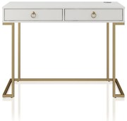 Бяла работна маса Camila - CosmoLiving by Cosmopolitan