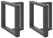 4013030 vidaXL Крака за масичка за кафе, Т-образни, 2 бр., антрацит, 50x25x(42-43) см, стомана