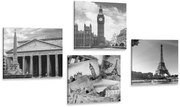 Комплект картини – Исторически паметници в черно-бяло