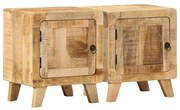 4104508 vidaXL Нощно шкафче 2 бр. 40x32x46 см Масивна дървесина Грубо манго