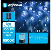 Aigostar - LED соларни коледни лампички 100xLED/8 функции 8x0,6 м IP65 студено бял