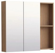 Горен шкаф за баня с огледало ICMC 8014-70, Inter Ceramic, PVC, дървесен цвят, 80x14x70см