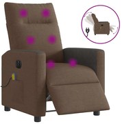 3324048 vidaXL Електрически масажен реклайнер стол, кафяв, текстил