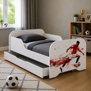 Комплект детско легло 140 x 70 см с матрак и решетъчна основа – FOOTBALLER