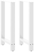 4013325 vidaXL Крака за бар маса, бели, 2 бр., 40 x (90-91) см, стомана